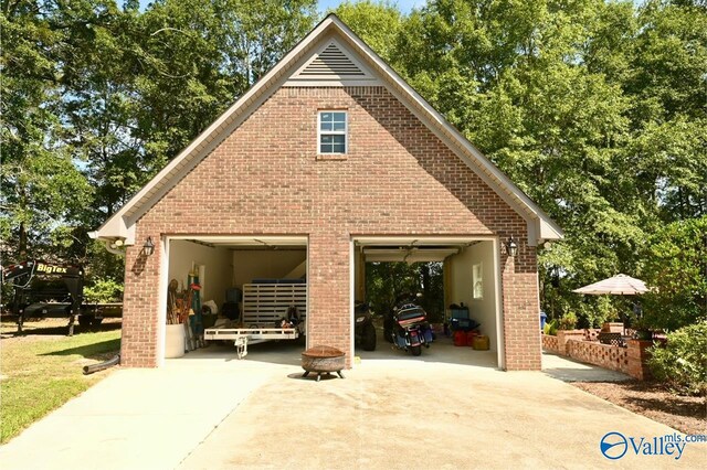 view of garage