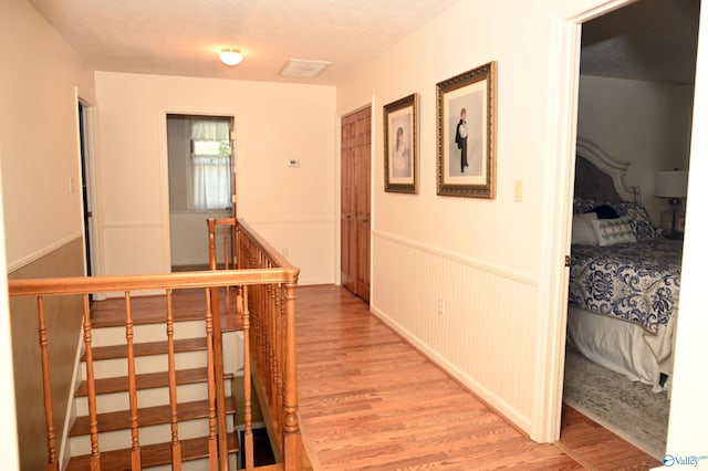 hall featuring wood-type flooring