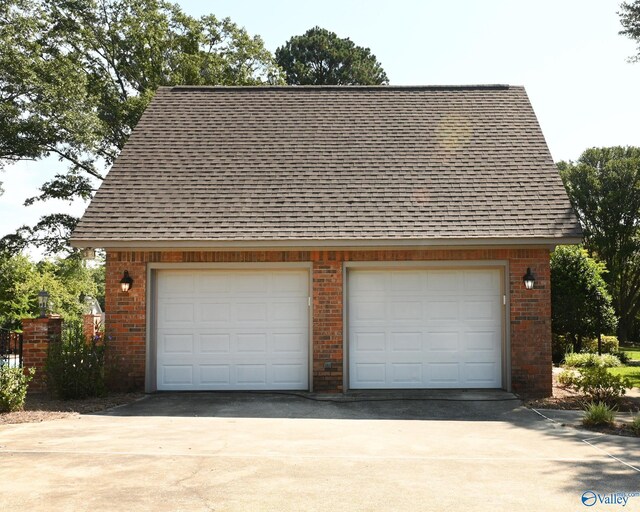 view of garage