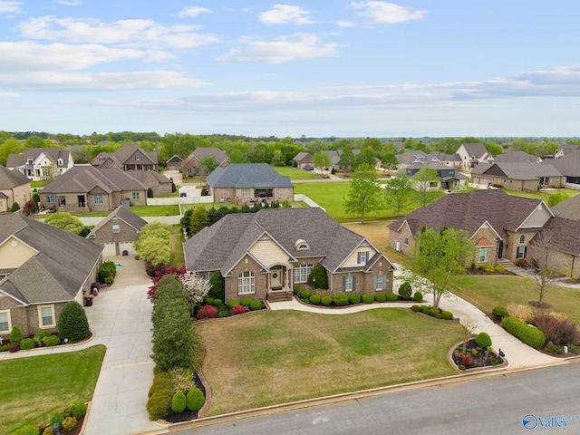 aerial view with a residential view