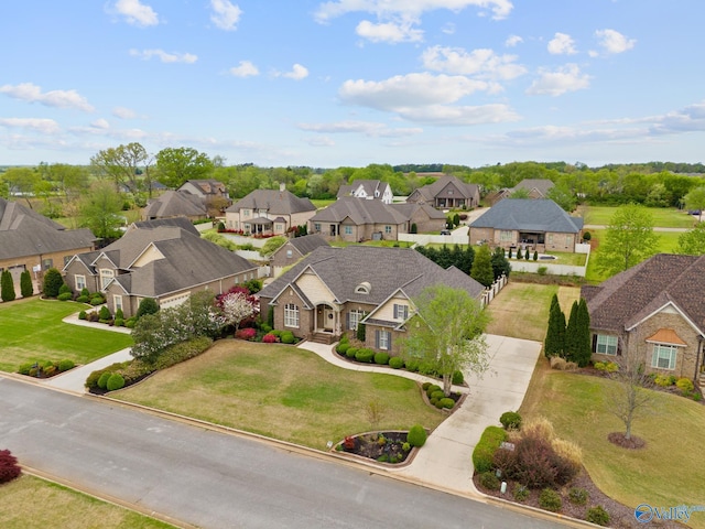 bird's eye view with a residential view