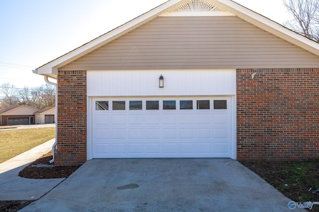 garage with driveway