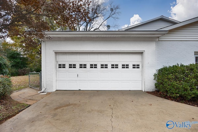 view of garage