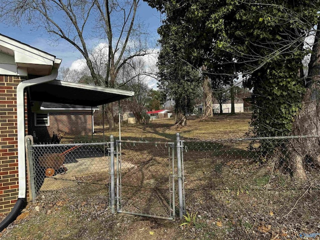 view of yard featuring a carport