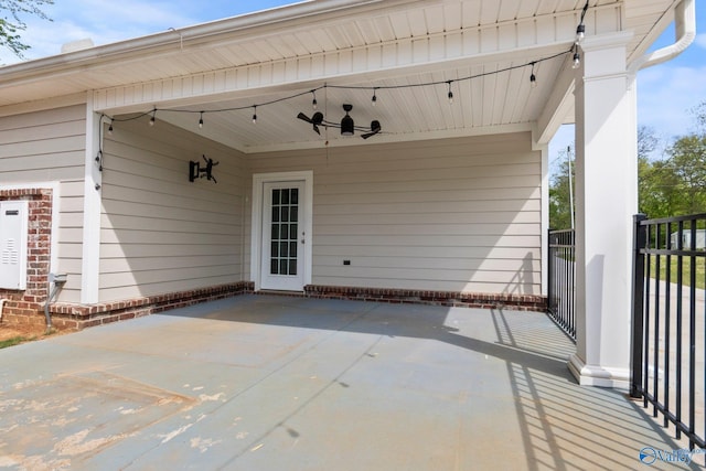 view of patio / terrace with a ceiling fan