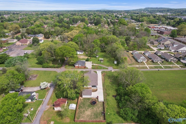 bird's eye view with a residential view