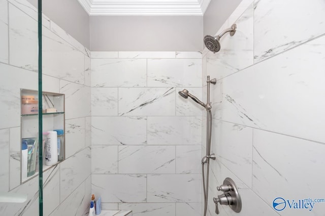 3011 Chimney Cove Cir, Brownsboro, AL 35741 - full bath featuring ornamental molding and tiled shower