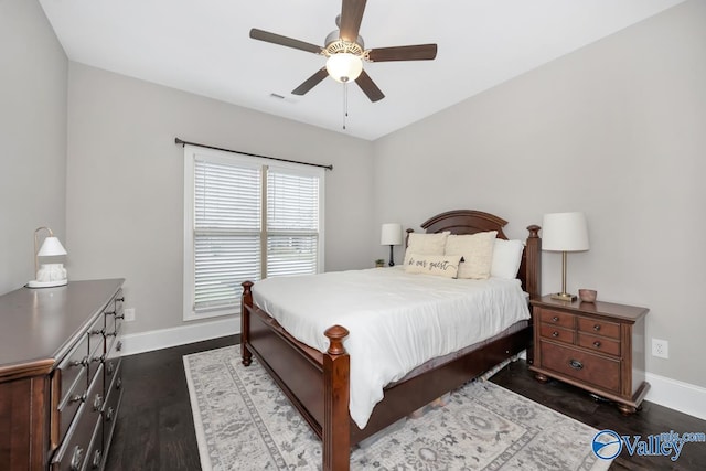 3011 Chimney Cove Cir, Brownsboro, AL 35741 - bedroom featuring wood finished floors, baseboards, and ceiling fan