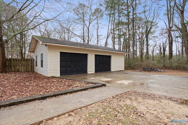 view of garage