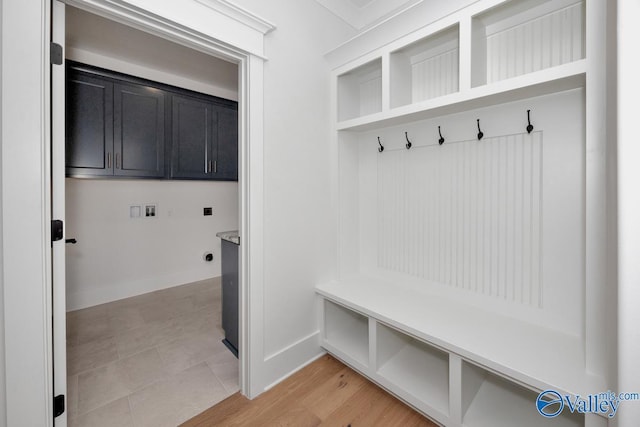 mudroom with baseboards