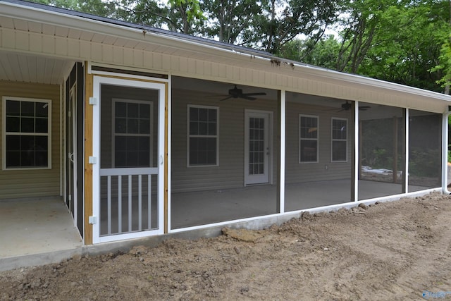 993 Old Cullman Rd, Arab, AL 35016 - property entrance featuring a ceiling fan and a patio