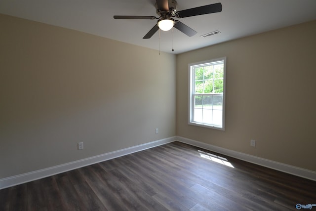 993 Old Cullman Rd, Arab, AL 35016 - unfurnished room featuring dark wood-style floors, baseboards, and ceiling fan