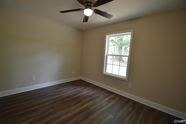 993 Old Cullman Rd, Arab, AL 35016 - empty room featuring baseboards, dark wood-style floors, and ceiling fan
