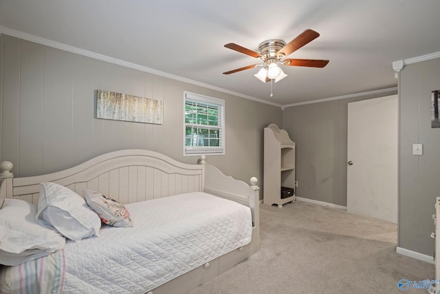 228 George Byrd Dr, Owens Cross Roads, AL 35763 - carpeted bedroom with ornamental molding and ceiling fan