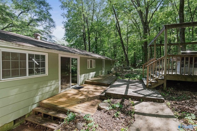 228 George Byrd Dr, Owens Cross Roads, AL 35763 - view of wooden terrace