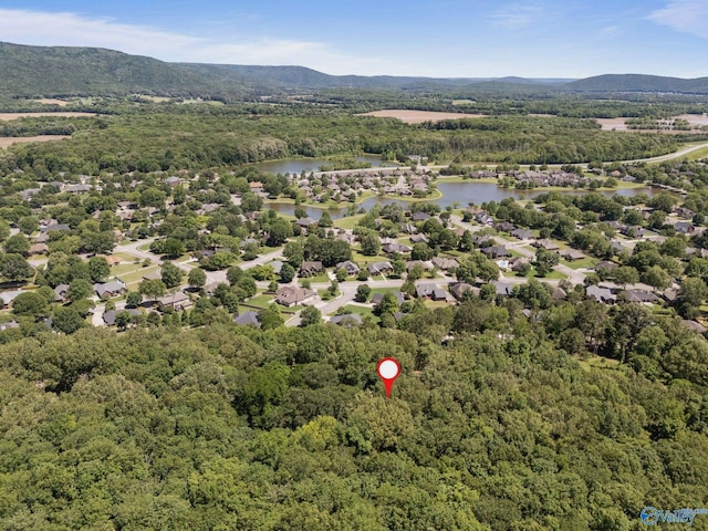 228 George Byrd Dr, Owens Cross Roads, AL 35763 - drone / aerial view of a water and mountain view and a forest