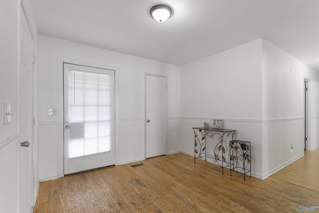 entrance foyer with hardwood / wood-style flooring