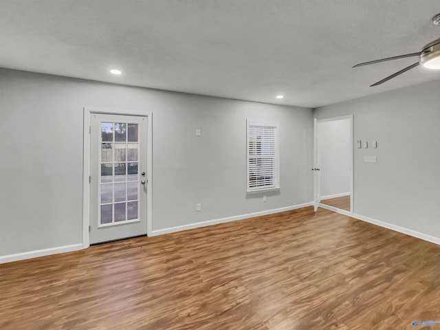 107 Patra Dr, Madison, AL 35758 - empty room featuring ceiling fan, recessed lighting, and wood finished floors