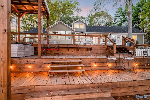 view of deck at dusk