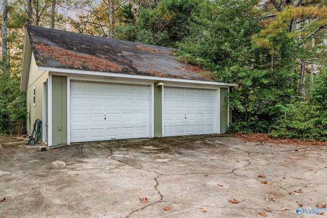 view of garage