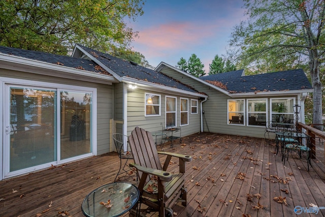 view of deck at dusk