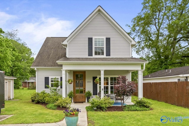view of front of home with covered porch