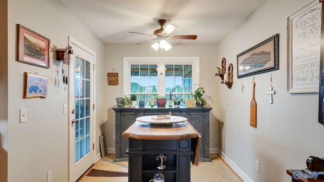 112 Bullard Rd, Hazel Green, AL 35750 - dining area with ceiling fan and baseboards