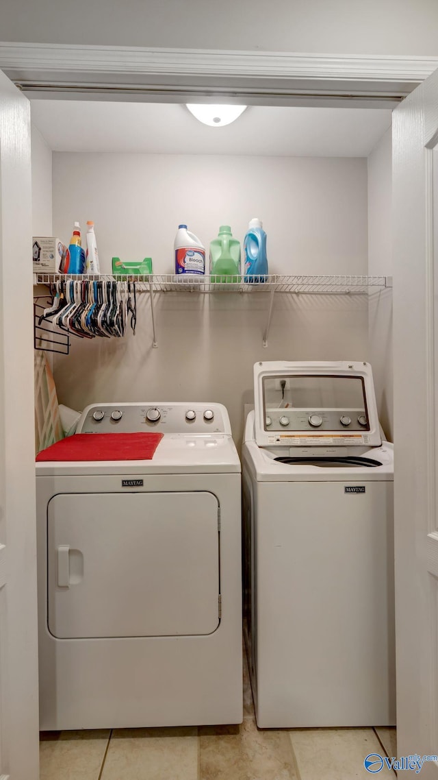 112 Bullard Rd, Hazel Green, AL 35750 - washroom featuring independent washer and dryer and light tile patterned flooring