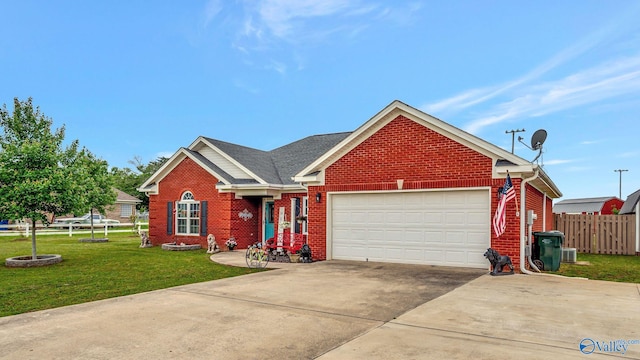 112 Bullard Rd, Hazel Green, AL 35750 - traditional-style house featuring brick siding, an attached garage, concrete driveway, and roof with shingles