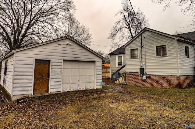 view of garage