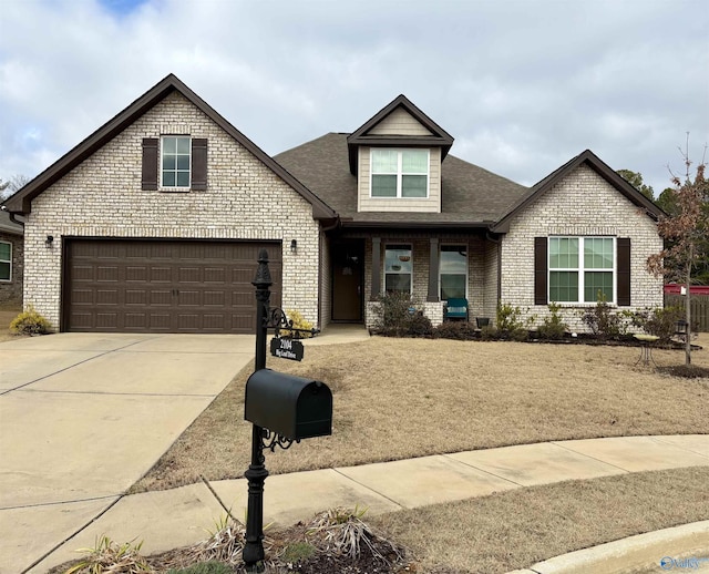 view of front of house with a garage