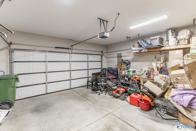 garage featuring a garage door opener