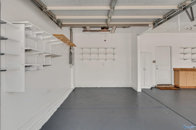 garage with baseboards