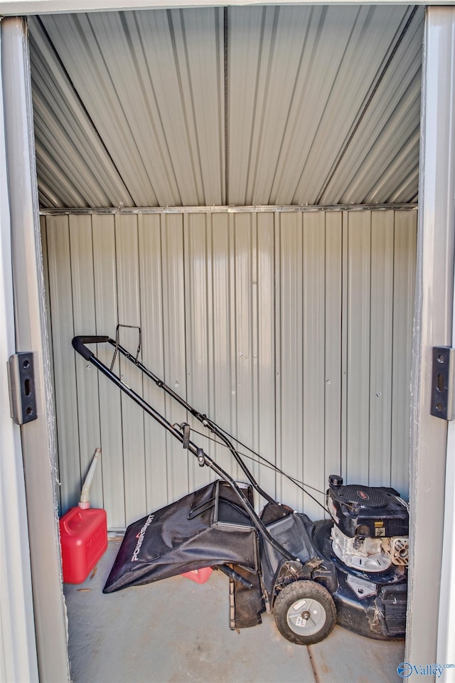view of storage area