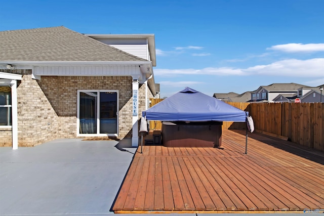 wooden terrace with fence