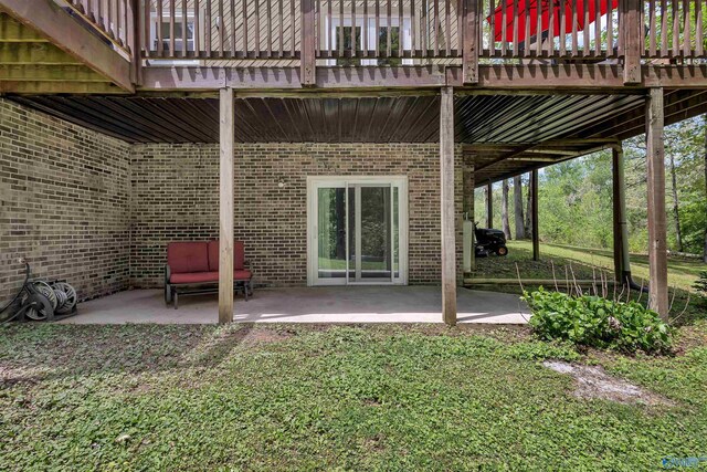 view of patio featuring a wooden deck