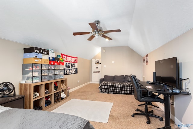 1465 Marshall Way, Southside, AL 35907 - carpeted office space featuring lofted ceiling, baseboards, and ceiling fan