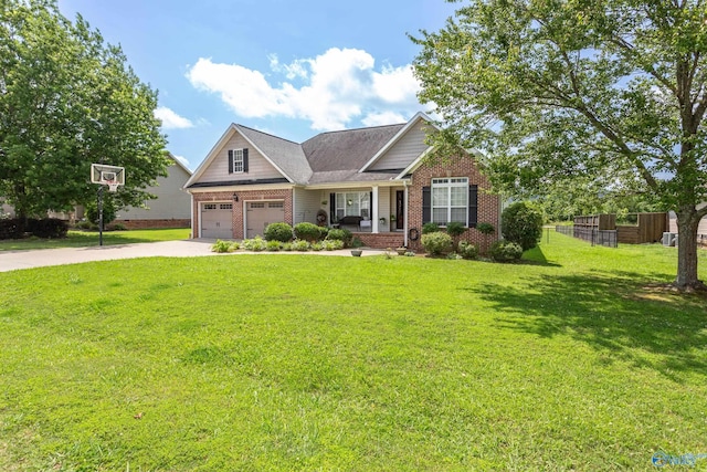 1465 Marshall Way, Southside, AL 35907 - view of front facade with brick siding, concrete driveway, covered porch, and a garage