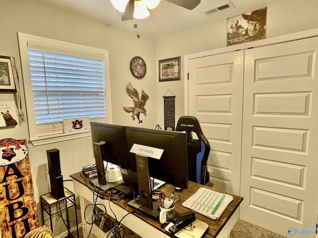 office with ceiling fan