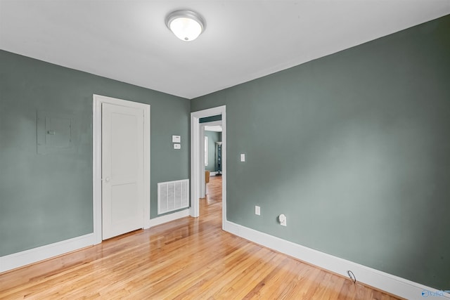 unfurnished bedroom featuring light hardwood / wood-style flooring