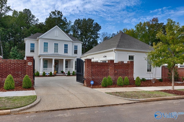 view of front of house with covered porch