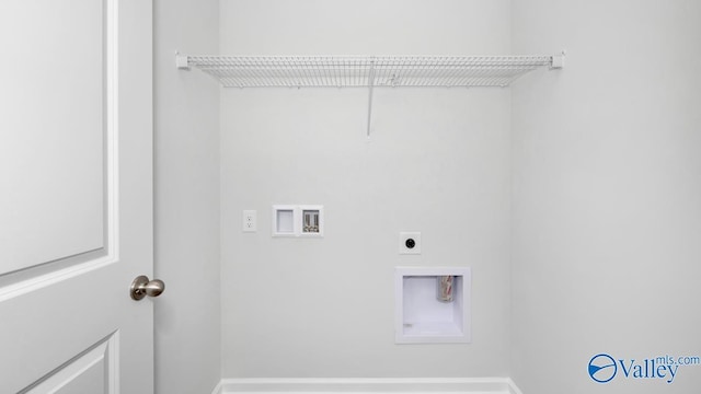 14 Moon Dr, Scottsboro, AL 35769 - washroom with hookup for an electric dryer, washer hookup, and baseboards