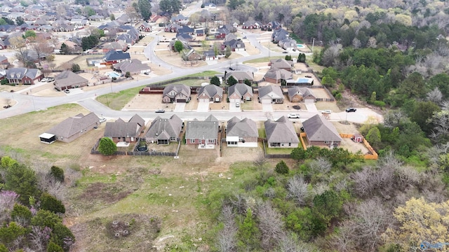 aerial view with a residential view