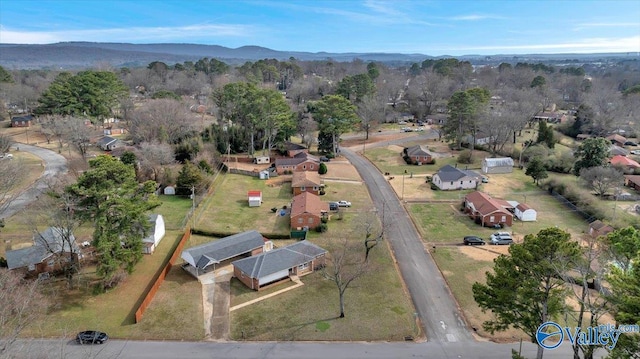 aerial view with a mountain view