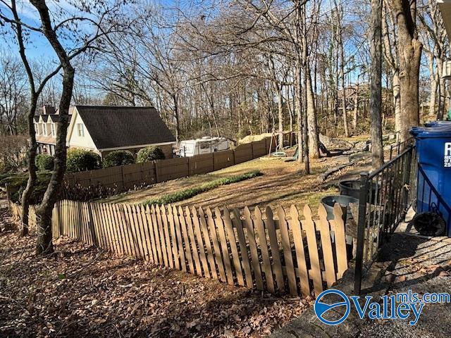 view of yard with a fenced front yard