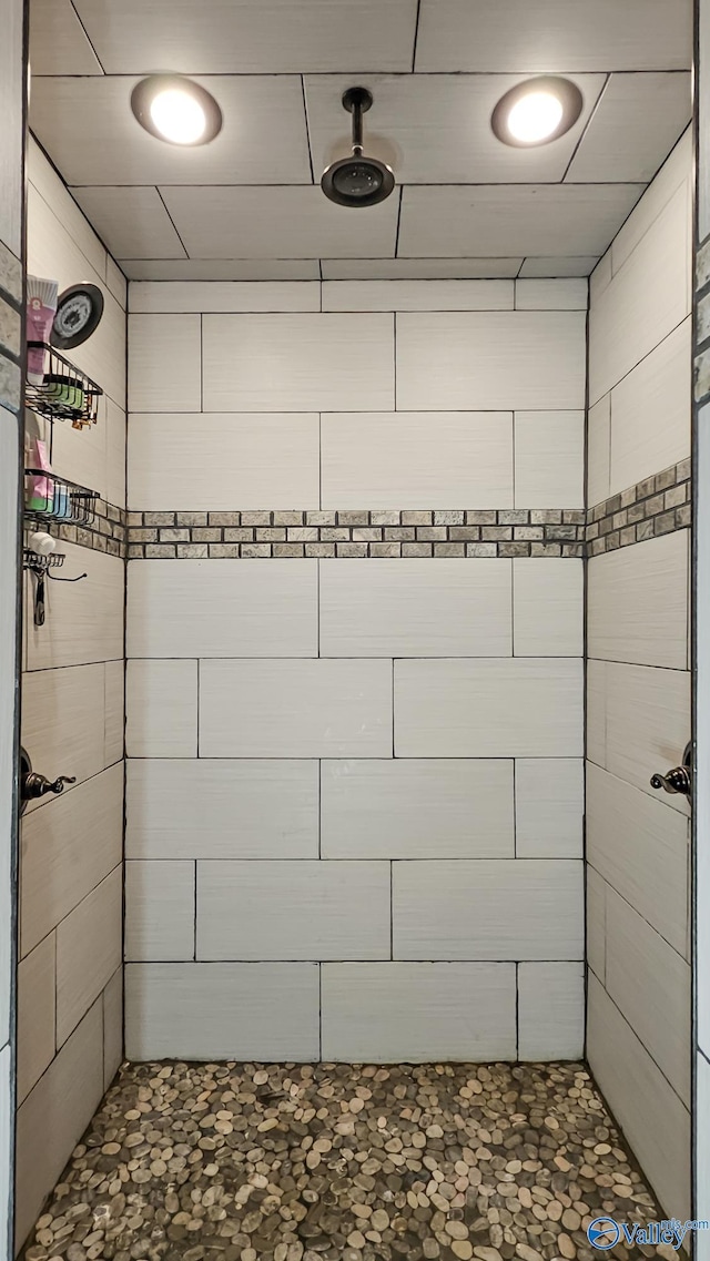 full bath featuring tiled shower