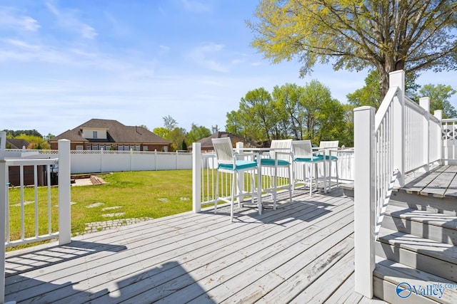 130 Kingswood Dr, Huntsville, AL 35806 - wooden deck with fence and a lawn