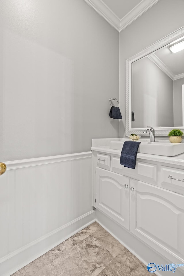 130 Kingswood Dr, Huntsville, AL 35806 - bathroom featuring crown molding and vanity