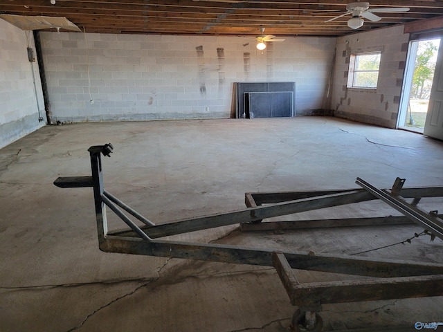 misc room with concrete flooring