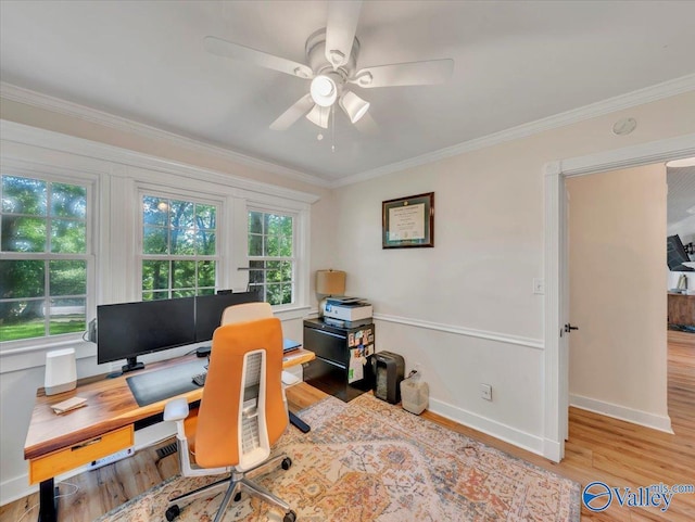 1901 Governors Dr SE, Huntsville, AL 35801 - office with wood finished floors, crown molding, and ceiling fan
